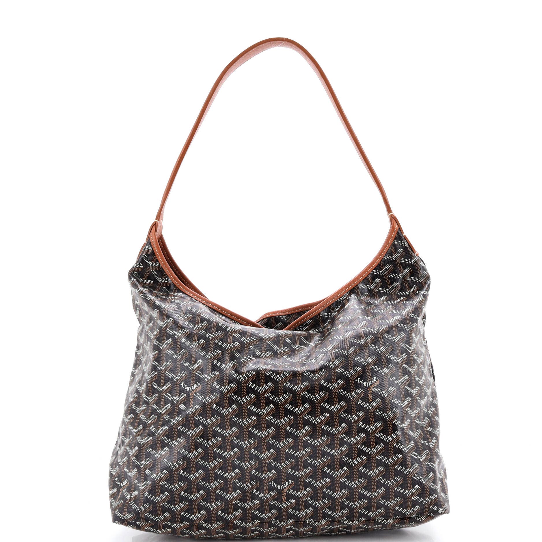 Pre-Owned Goyard Boheme Hobo Coated Canvas, Main, color, Brown