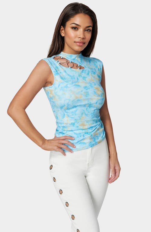 Bebe Assymmetrical Top In Blue