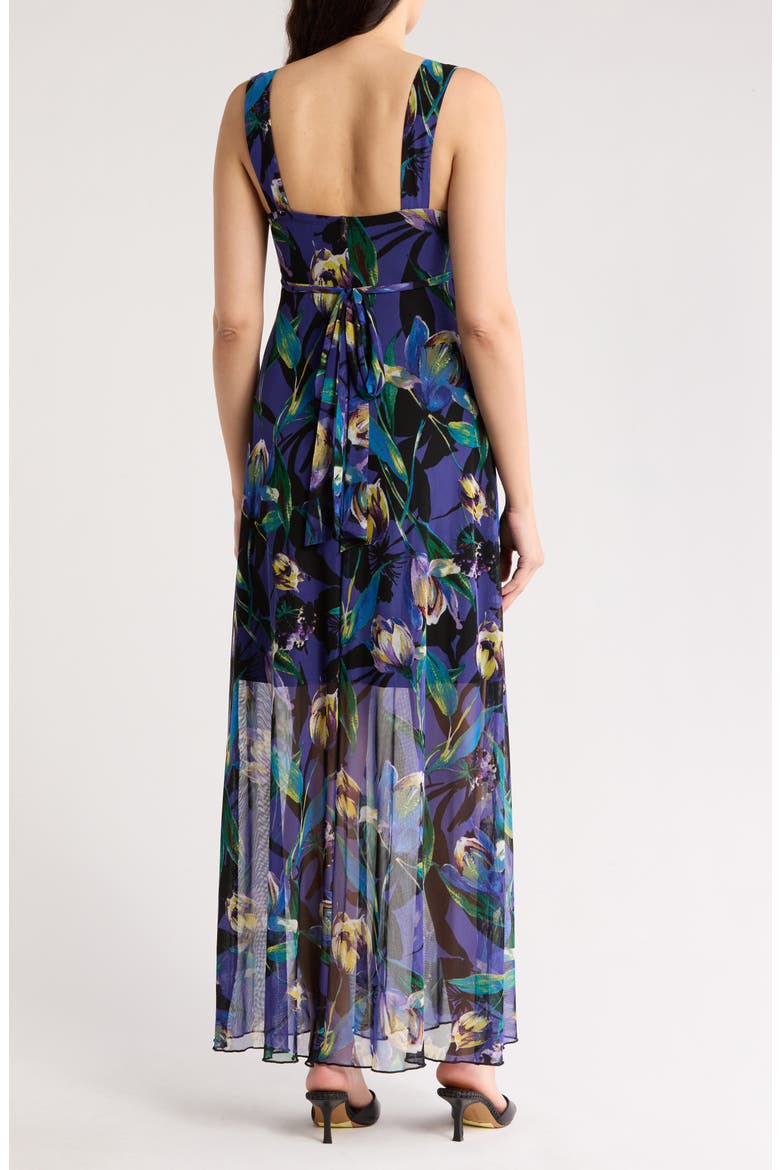Walk Through Floral Midi Dress, Alternate, color, BLUEBERRY