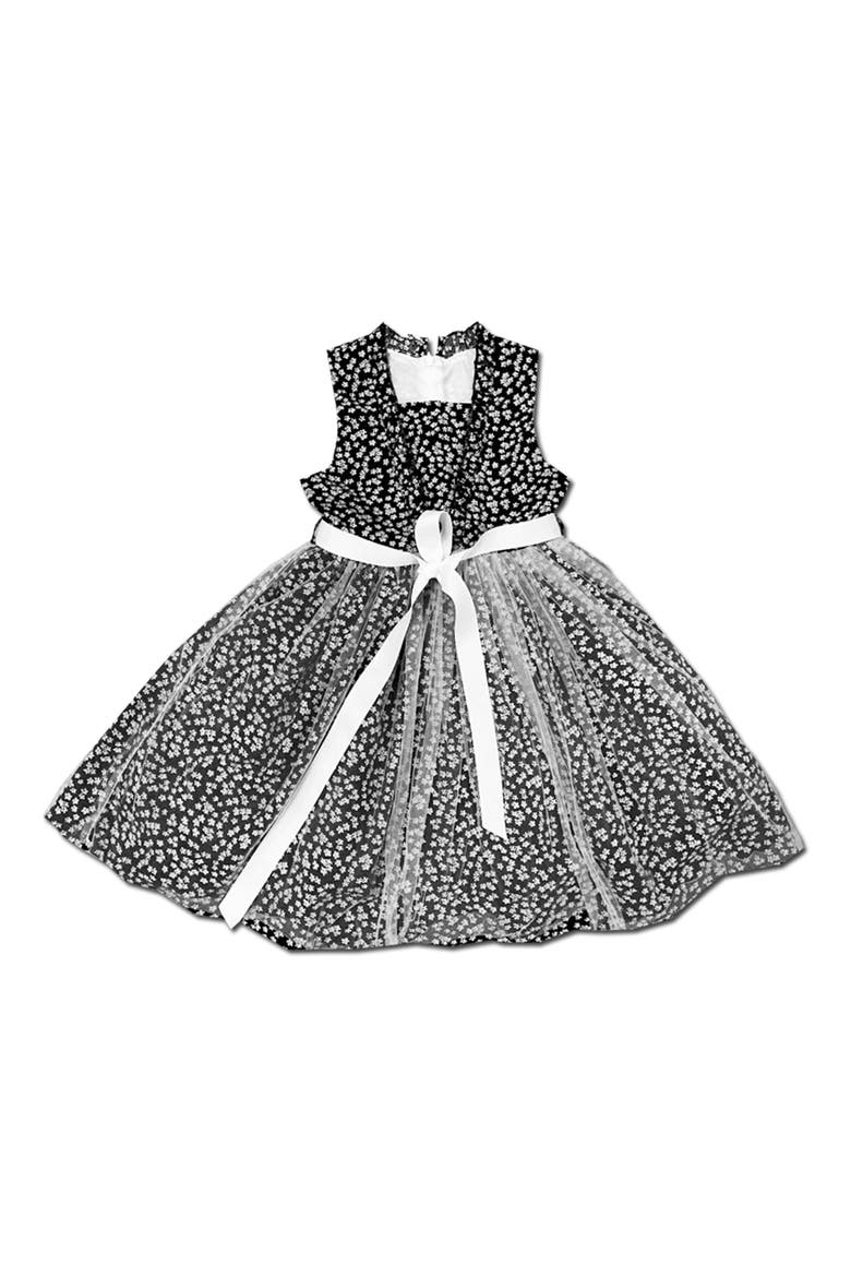 Kids' Tulle Overlay Party Dress, Alternate, color, BLACK