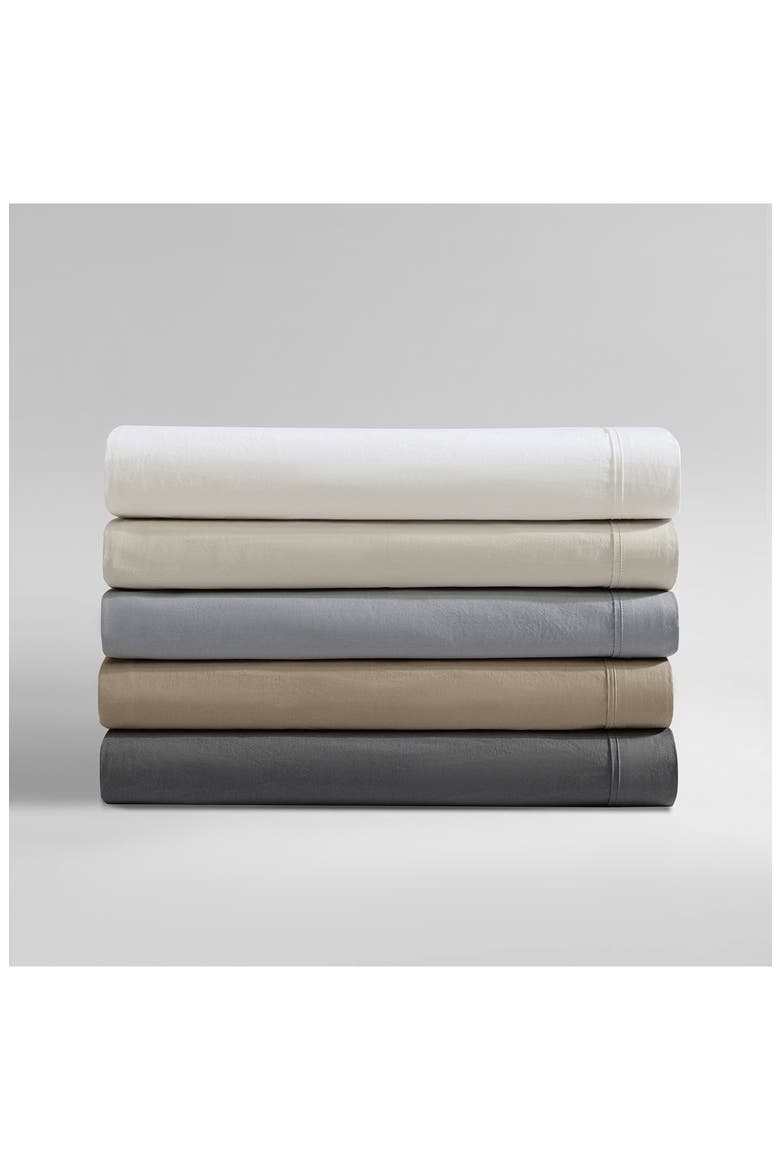 Washed 200 Thread Count Percale Sheet Set, Alternate, color, WHITE