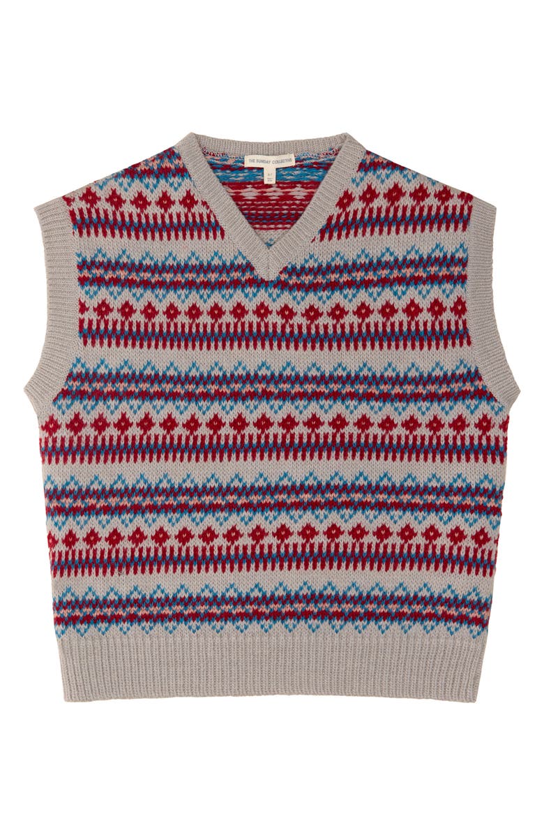 The Sunday Collective Kids' Yearbook Stripe Wool Blend Sweater Vest, Main, color,