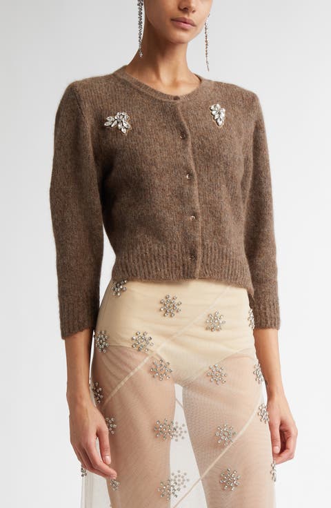 Crystal Embellished Crop Cardigan