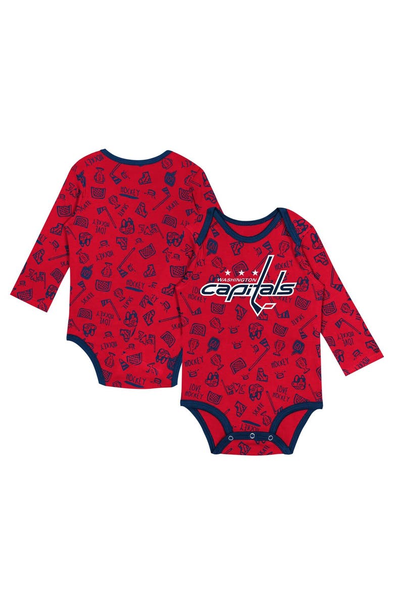 Outerstuff Infant Red Washington Capitals Dynamic Defender Long Sleeve Bodysuit, Main, color, 