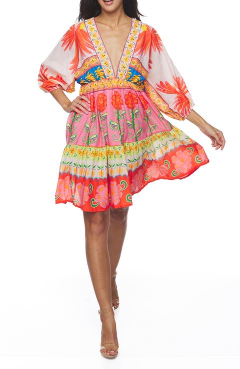 Beaded V-Neck Minidress