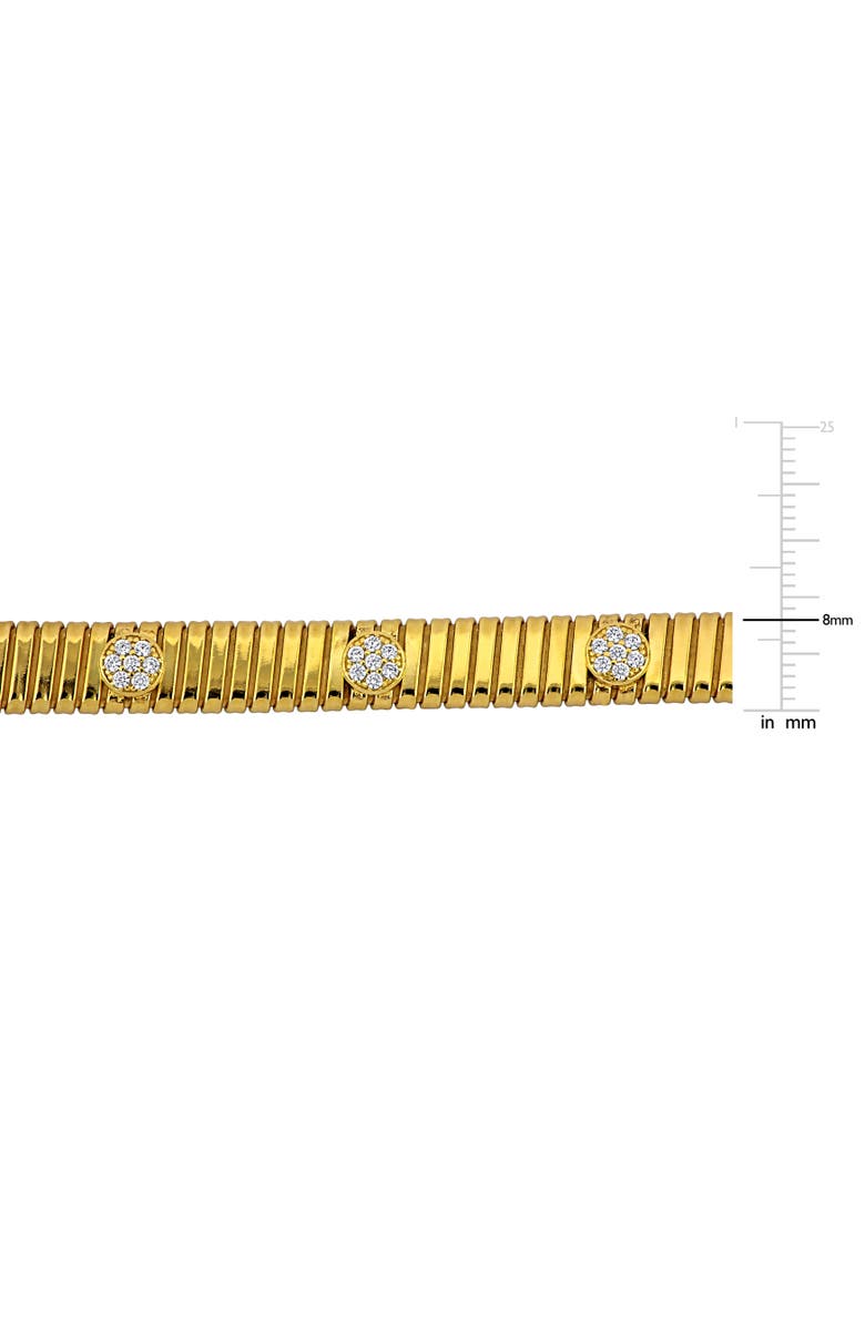 Julianna B. Cubic Zirconia Omega Cluster Bracelet Yellow Plated, Alternate, color, Yellow-Plated