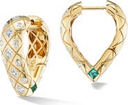 Orly Marcel Mama Bliss Diamond & Emerald Hoop Earrings