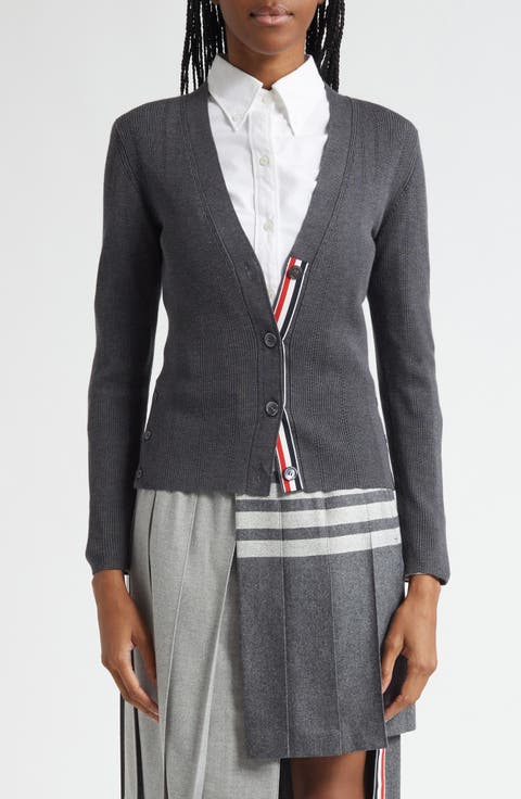 Pointelle Stitch Wool & Silk Cardigan
