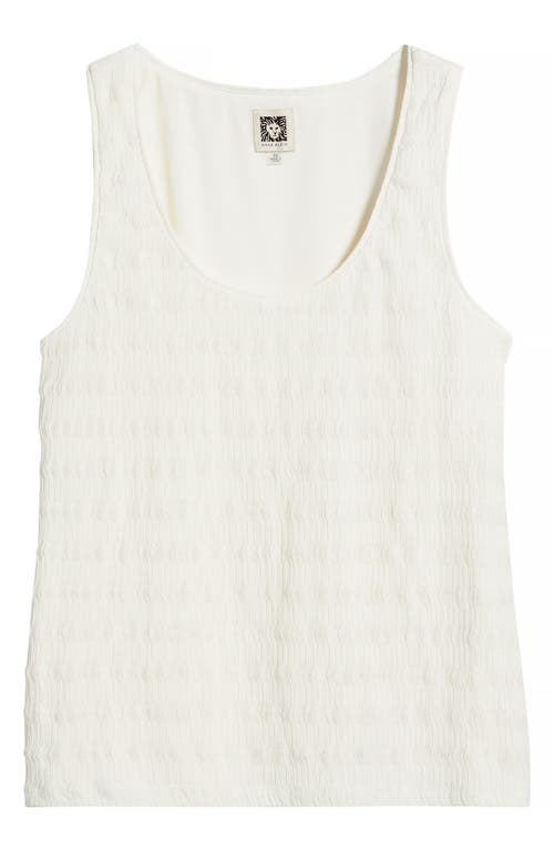 Anne Klein Pucker Wave Knit Scoop Neck Tank In Light Dune