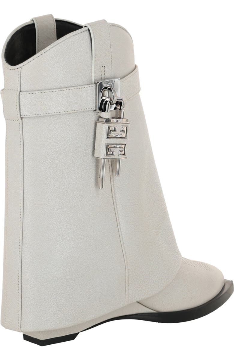 Givenchy Shark Lock Leather Cowboy Boot, Alternate, color, Ivory