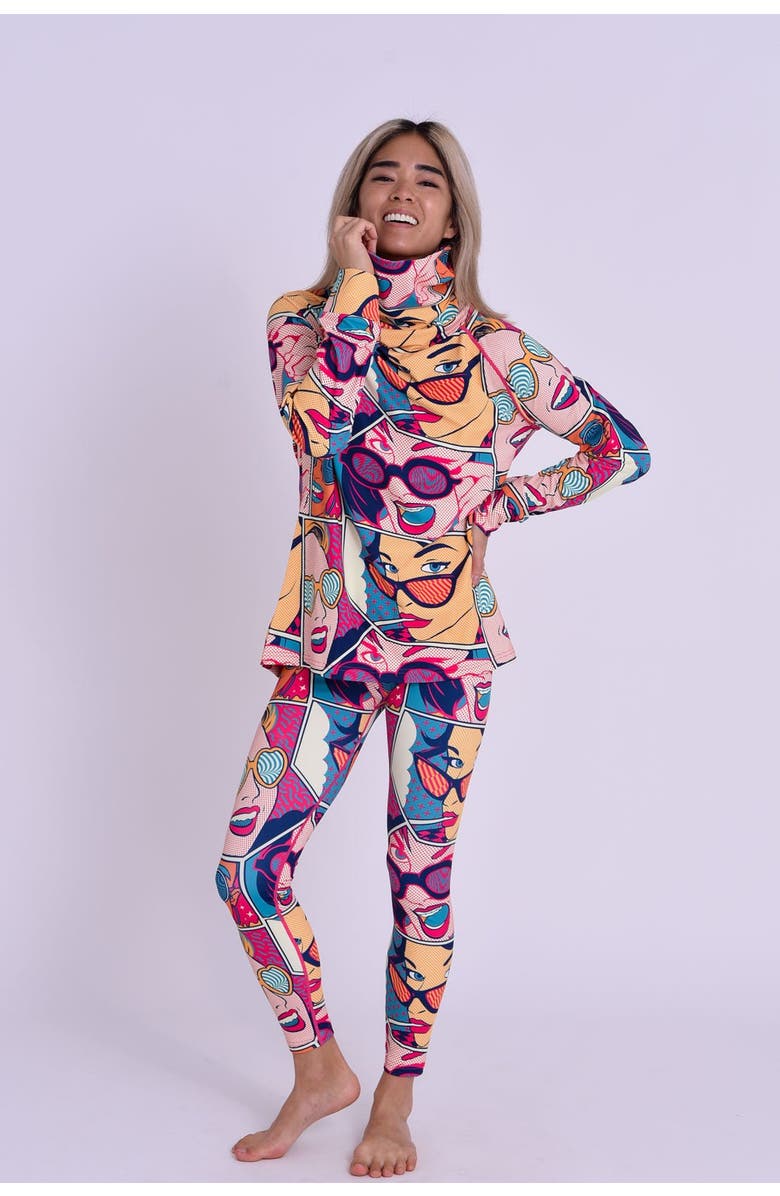 OOSC High Neck Baselayer Top - Comic Book Candy Women's, Alternate, color, Multi-Colour