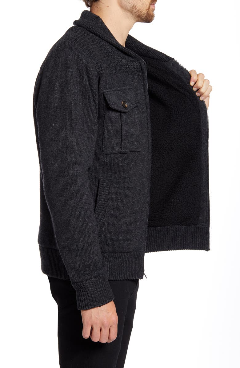 Schott NYC Wool Blend Zip Cardigan, Alternate, color, 