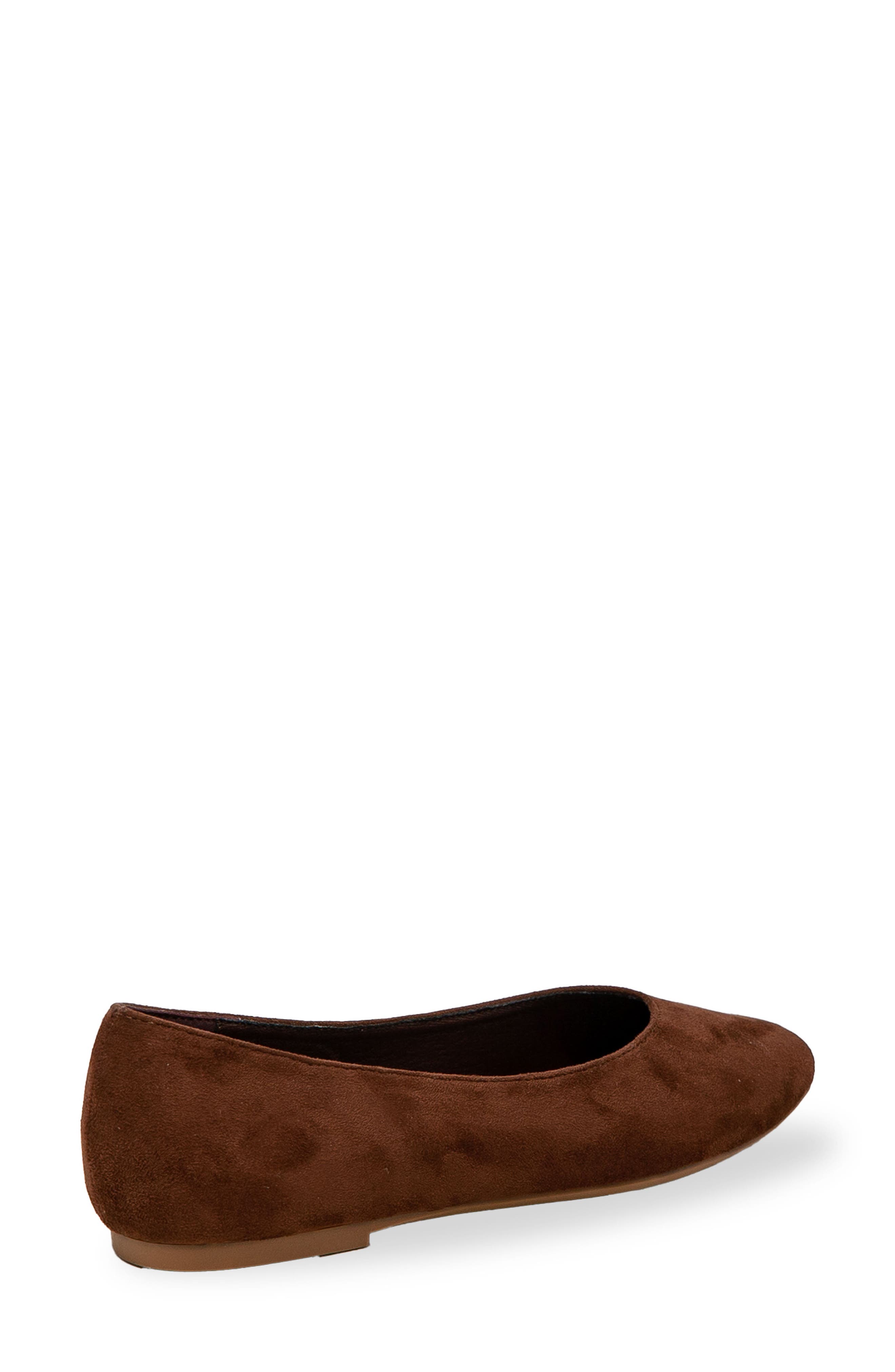 CHASE AND CHLOE Square Toe Ballet Flat, Alternate, color, Brown