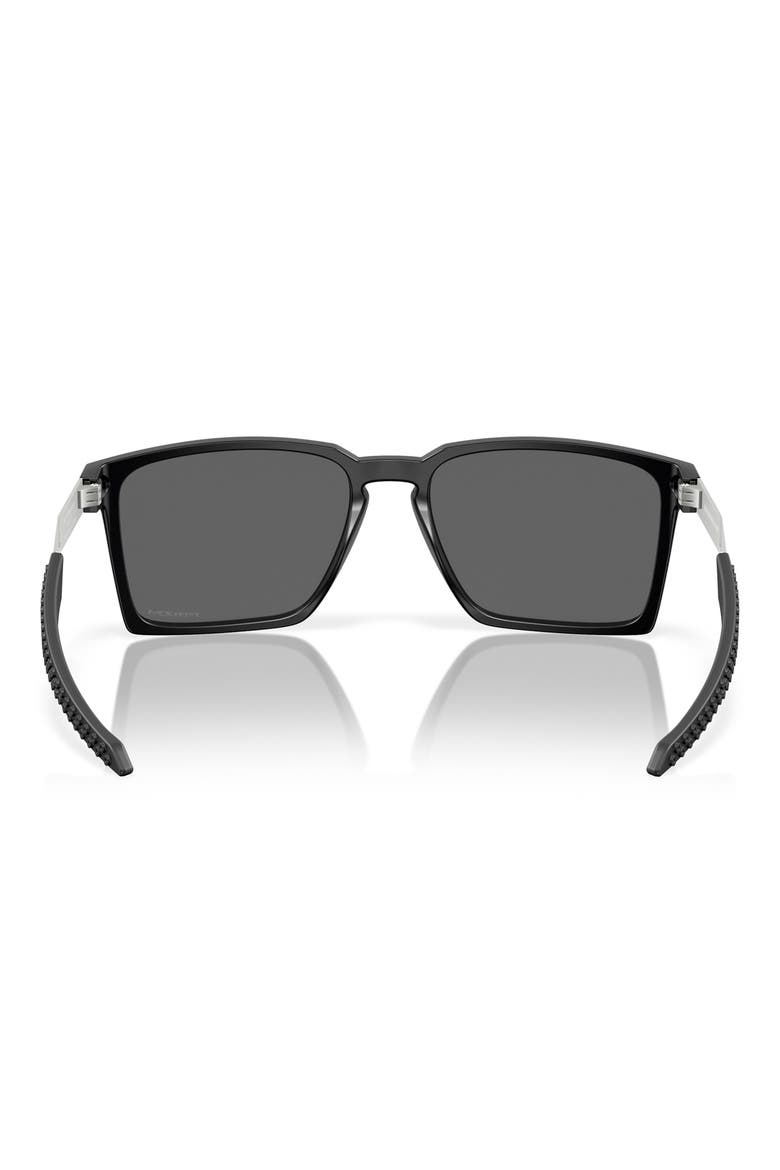 Exchange Sun 56mm Polarized Rectangular Sunglasses, Alternate, color, SHINY BLACK