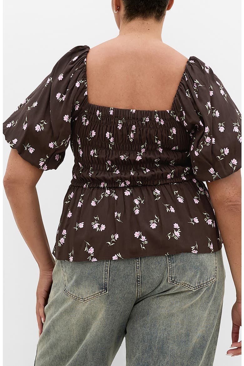 Aire Field Print Peplum Top, Alternate, color, STRAWBERRY FIELDS