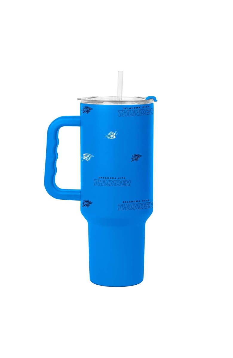 LOGO BRANDS Oklahoma City Thunder 40oz. Step and Repeat Powder Coat Tumbler, Main, color, Blue