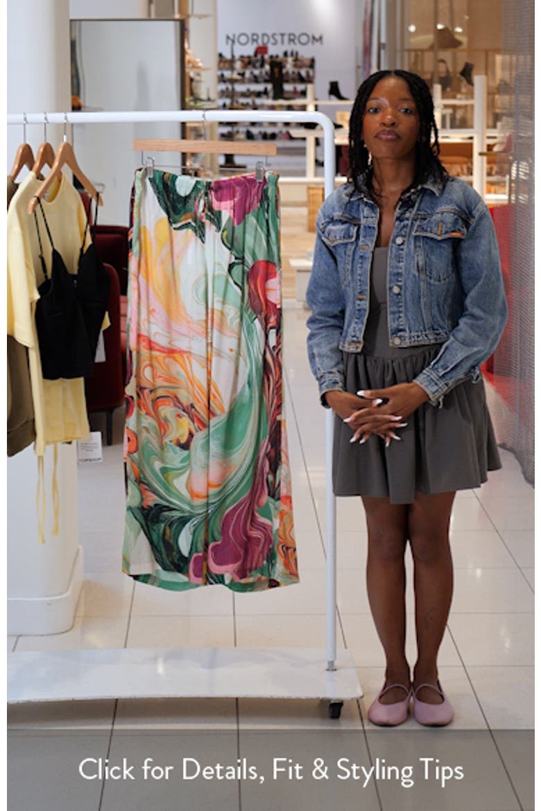 Marbleized Print Cover-Up Pants video