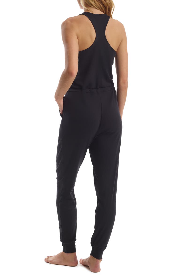 Luxury Rib Racerback Jumpsuit, Alternate, color, BLACK