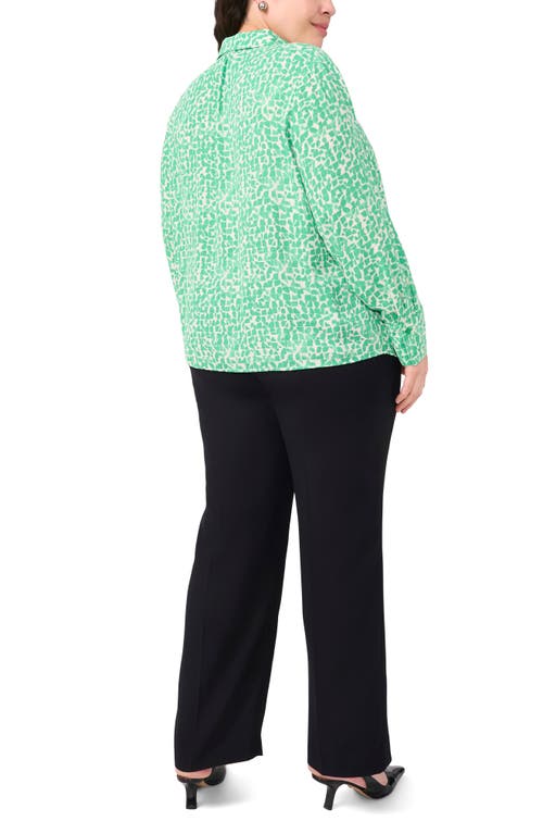 Halogenr Halogen(r) Print Button-up Shirt In Vivid Green