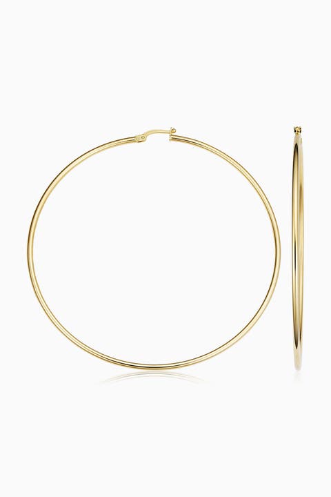 14K Gold Everything Oversized Hoop Earrings