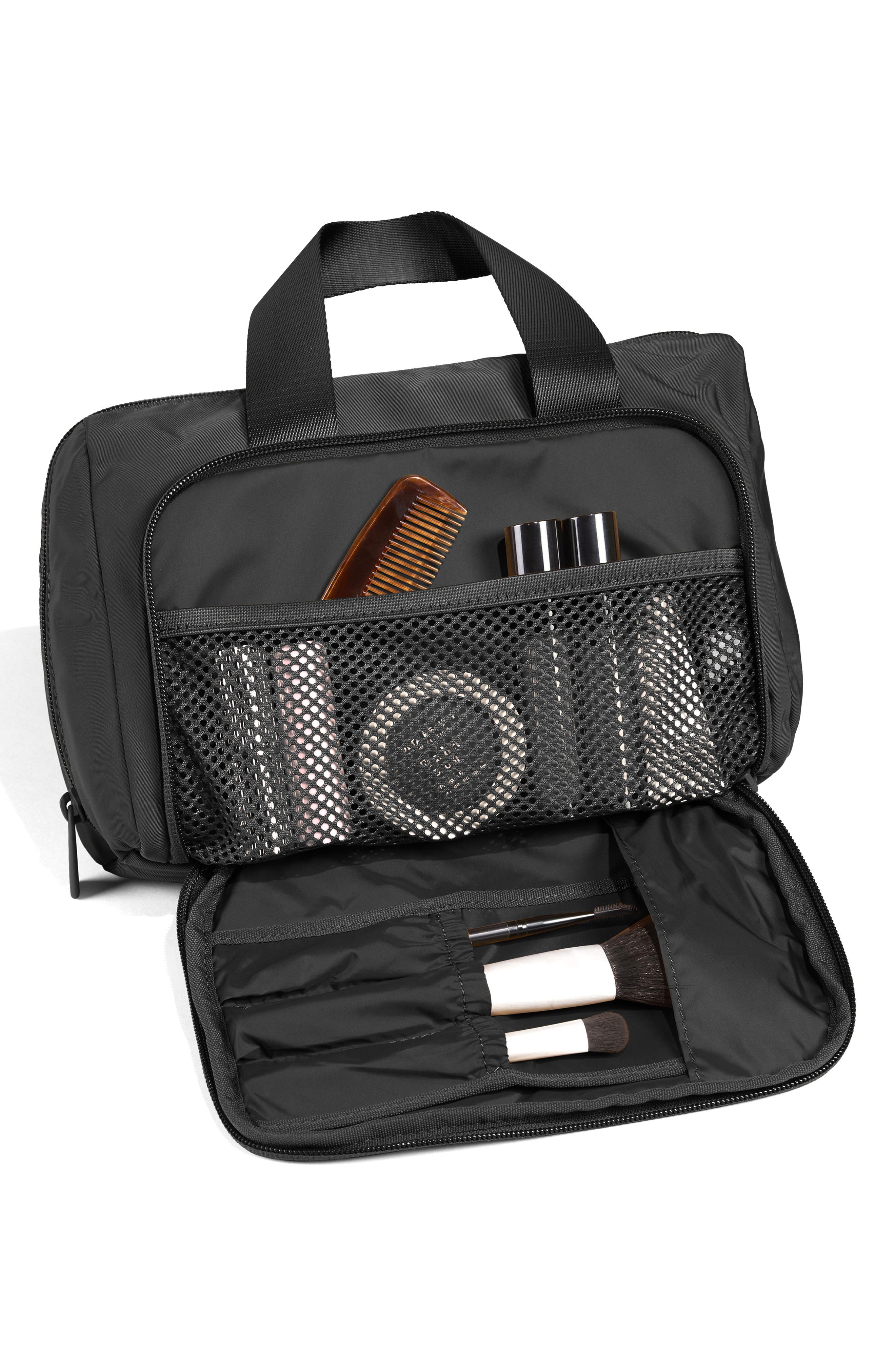 Featherlight Cosmetics Bag, Alternate, color, JET BLACK