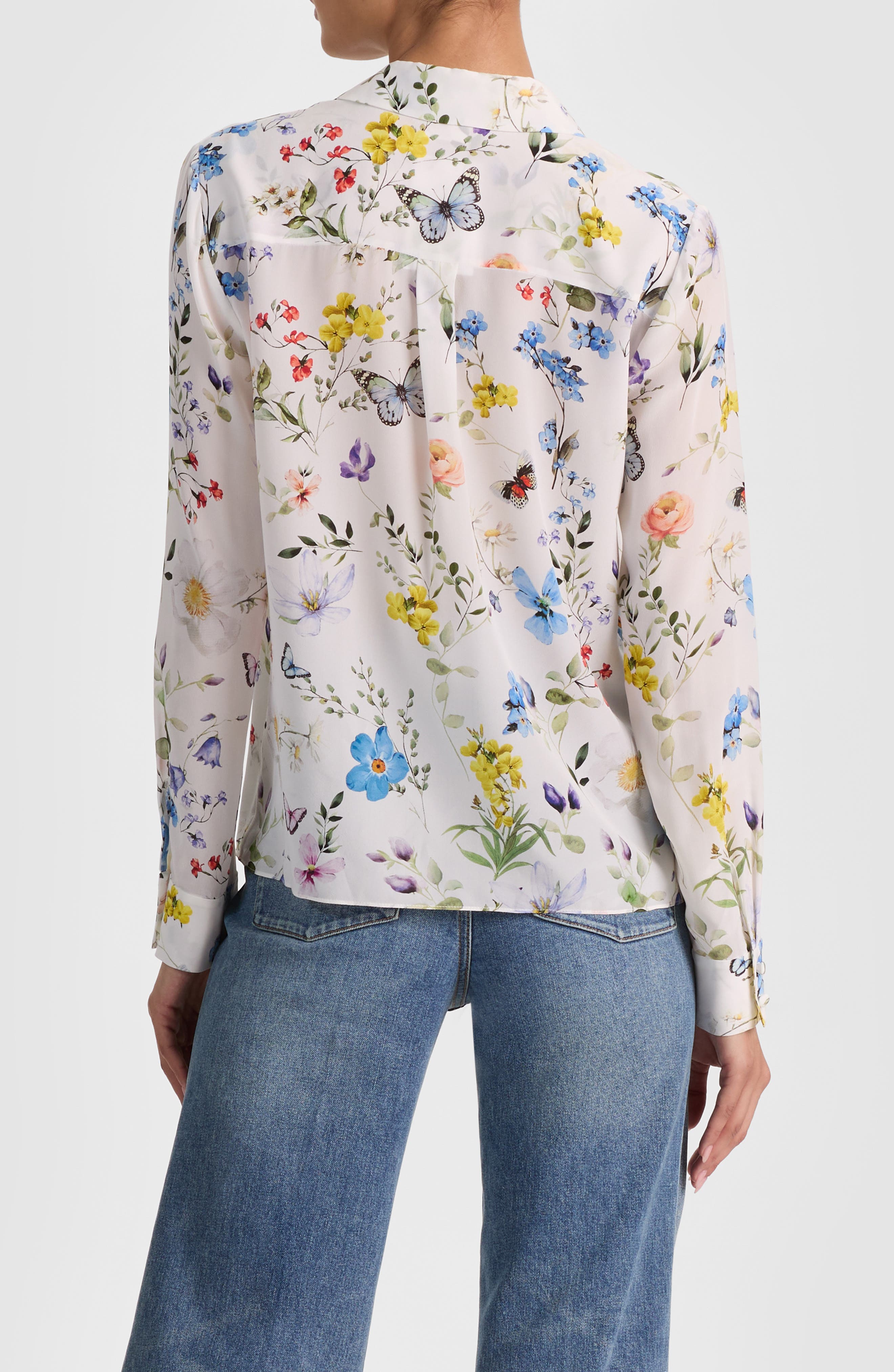 Willa Floral Silk Button-Up Shirt - image 2