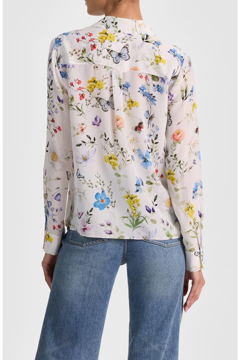 Willa Floral Silk Button-Up Shirt, Alternate, color, TWISTING VINES OFF WHITE