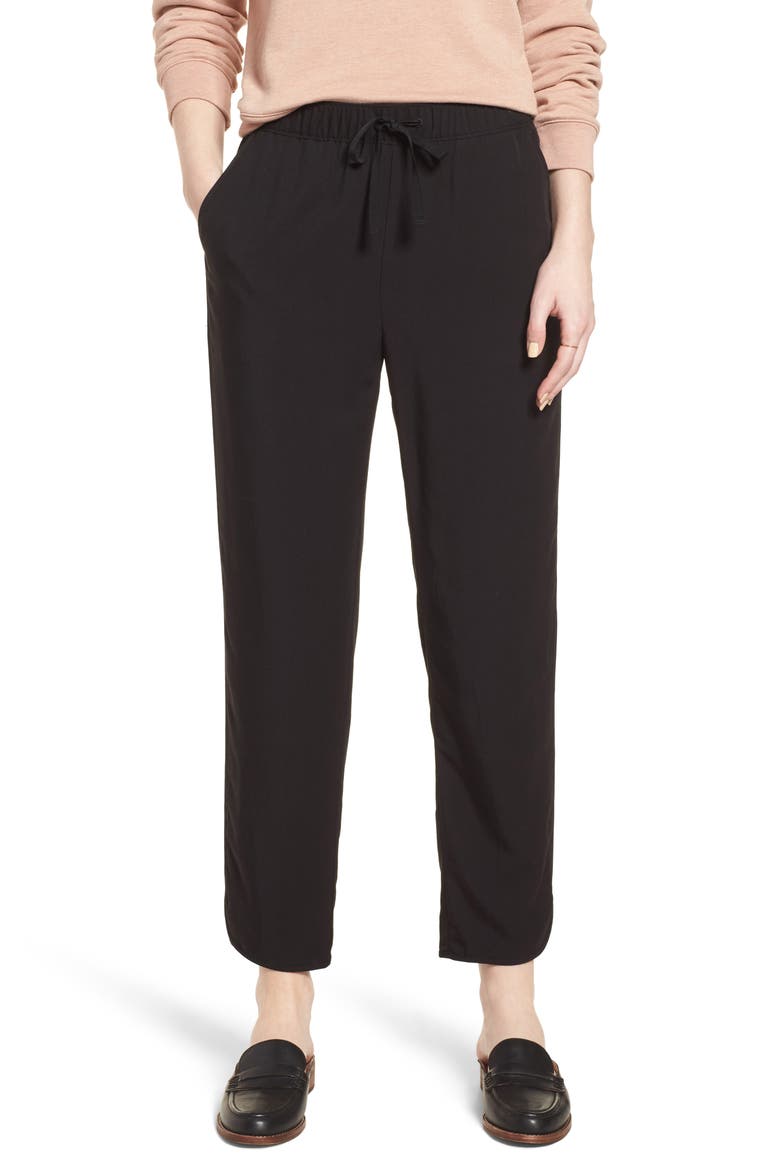 Drawstring Track Trousers, Main, color, TRUE BLACK
