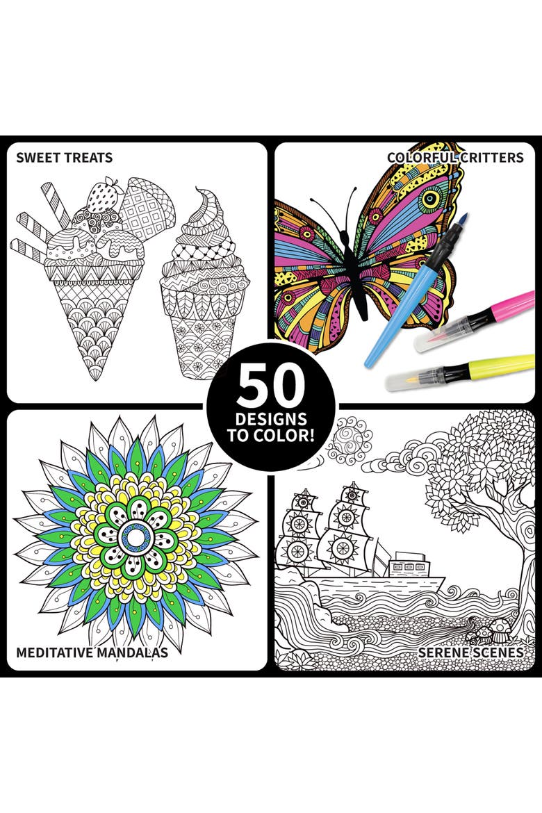 Spicebox Kits For Kids Creative Coloring, 50 Pages, Arts & Crafts, 14Pc, Kids, Alternate, color, Multicolored