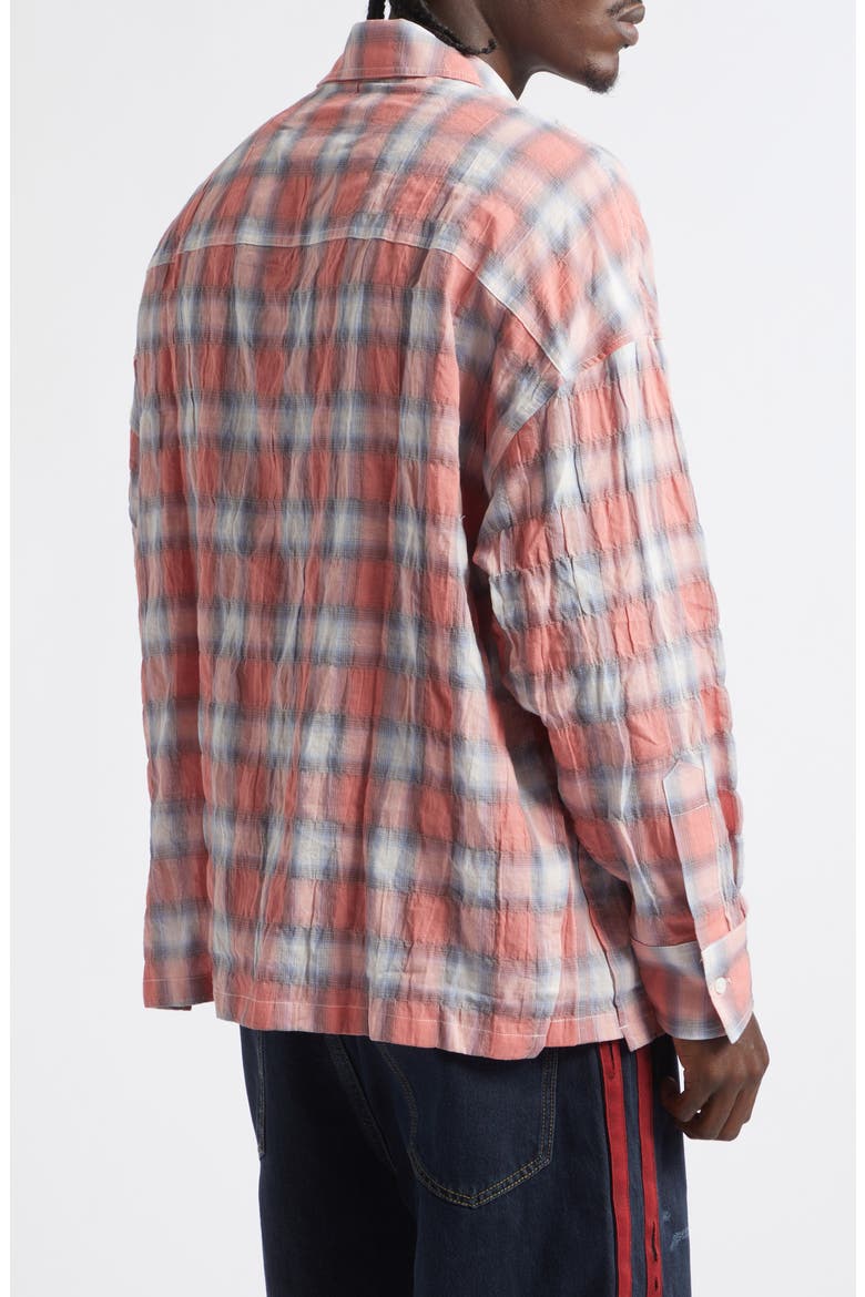 Featherweight Plaid Cotton Button-Up Shirt, Alternate, color, DUSTY RED