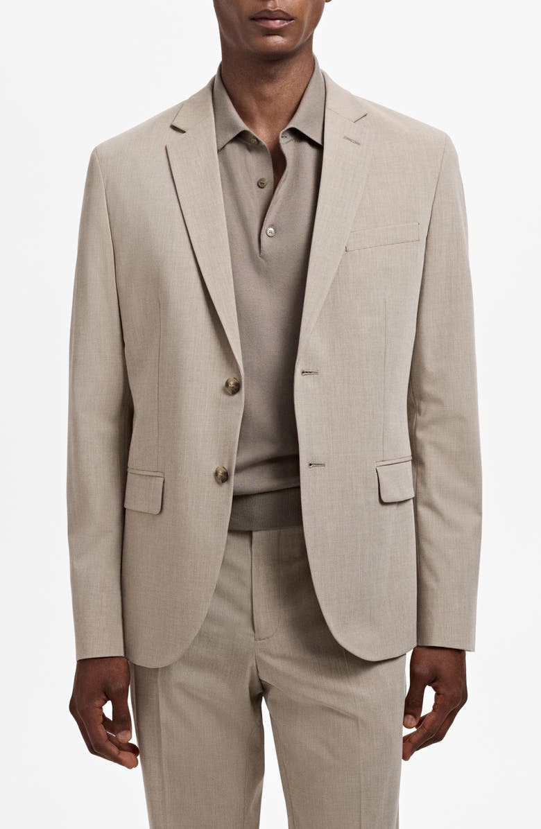 MANGO Slim Fit Suit Jacket, Main, color, Sand