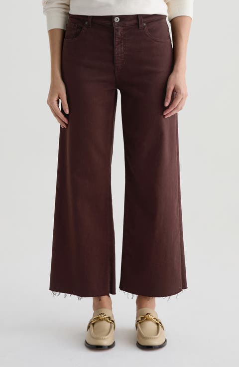 Saige Raw Hem Ankle Wide Leg Jeans