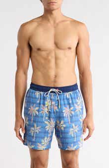 Tommy Bahama Naples Gingham Palms 6-Inch Swim Trunks