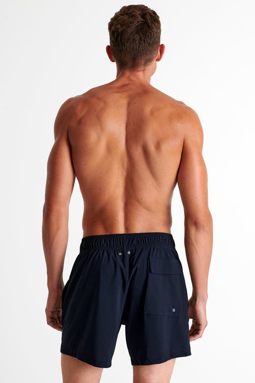 Shan Classic Fit Stretch Swim Trunks In Navy