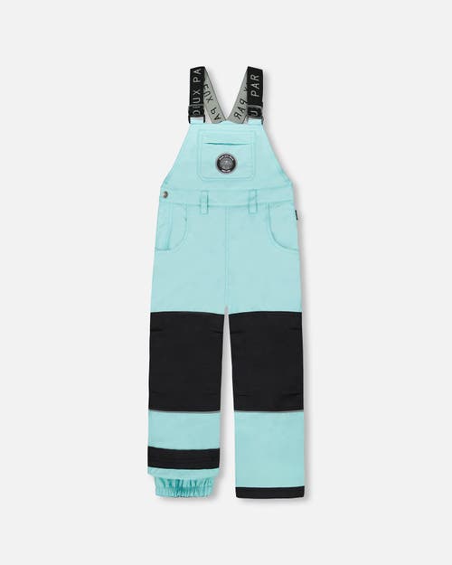 Deux Par Deux Solid Play Overall Snow Bib In Blue