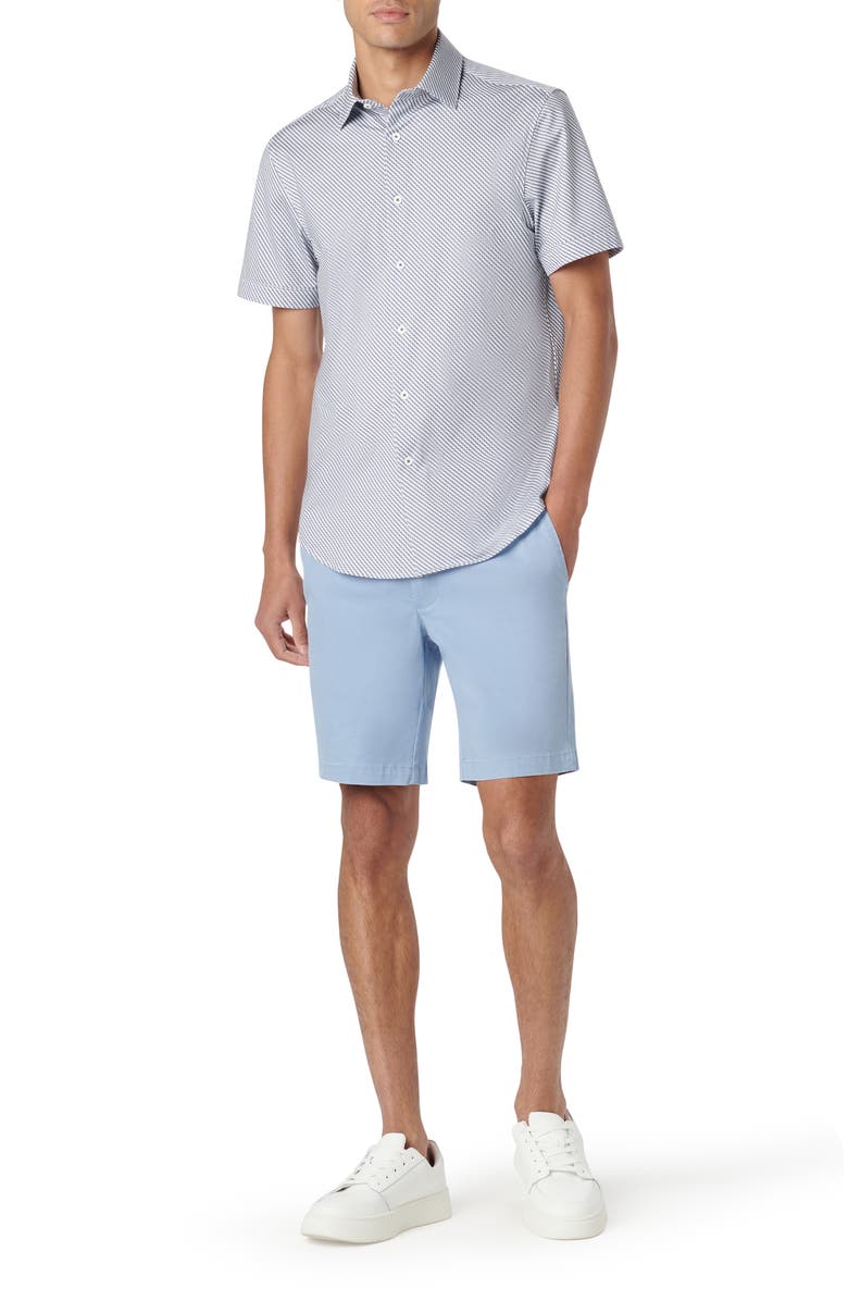Bugatchi Miles OoohCotton<sup>®</sup> Geometric Short Sleeve Button-Up Shirt, Alternate, color,