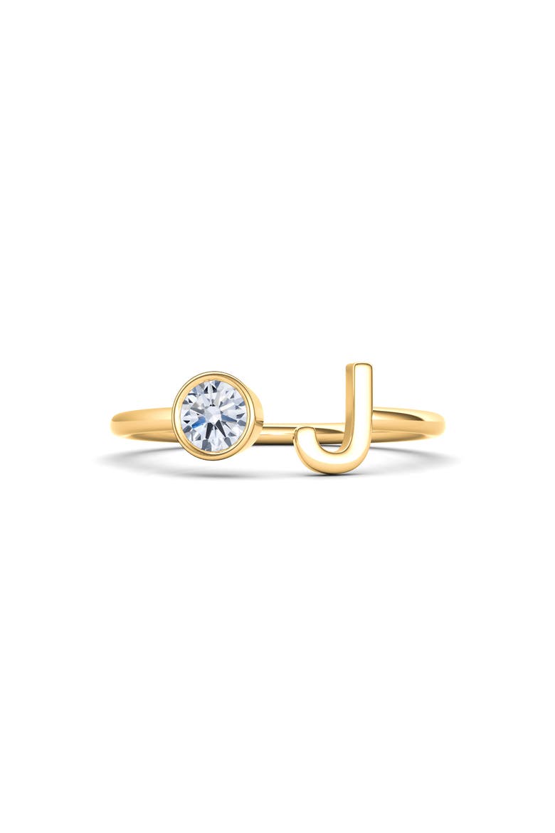 Lab Grown Diamond Letter Ring, Main, color, 18K YELLOW GOLD - J