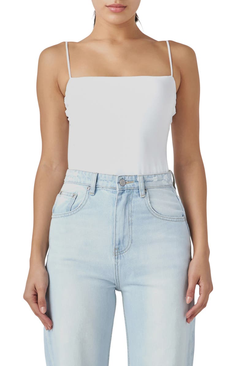 Grey Lab Camisole Bodysuit, Main, color, White