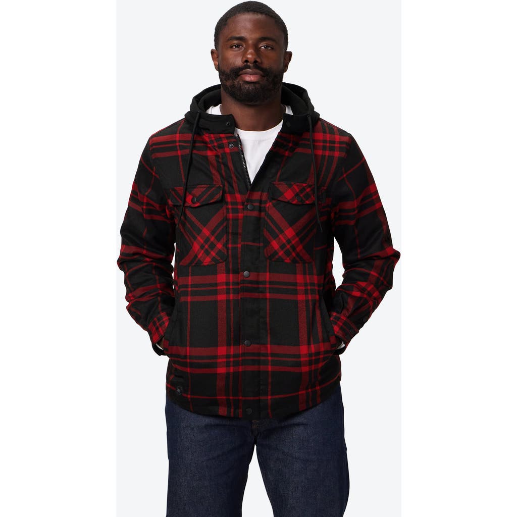 Mobile Warming Flannel Heated Hooded Jacket In Multi