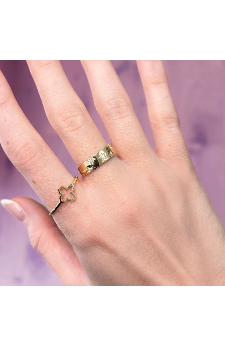 The Lovery Fine Jewelry Diamond Starry Night Band, Alternate, color, Yellow Gold