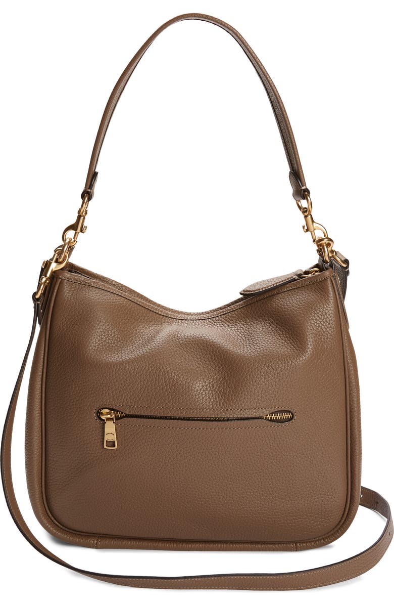 COACH Cary Soft Pebbled Leather Shoulder Bag, Alternate, color, B4/Dark Stone