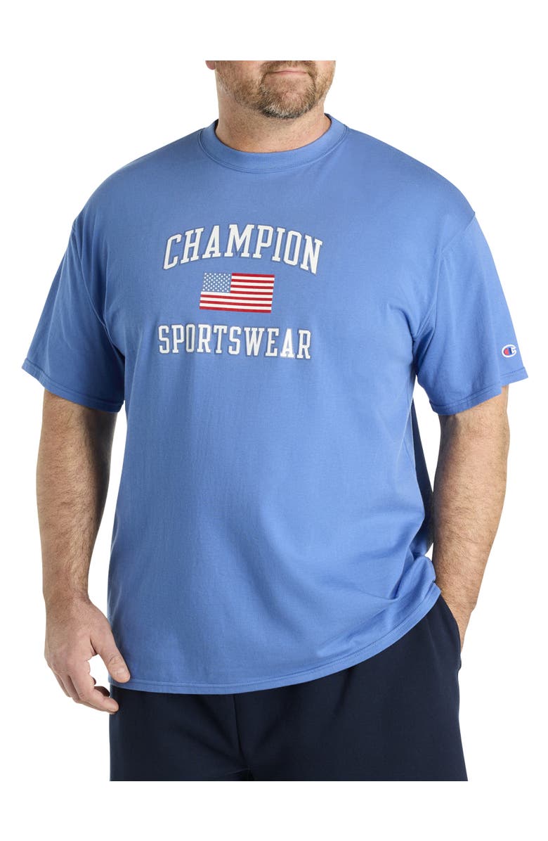 Champion Big & Tall Sportswear Flag Graphic Tee, Main, color, Seven Seas Blue