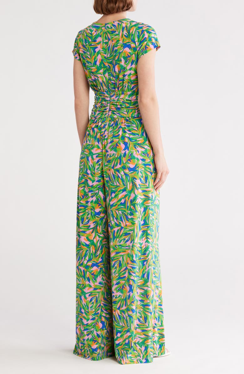 Vince Camuto Twist Front Short Sleeve Jumpsuit, Alternate, color, 