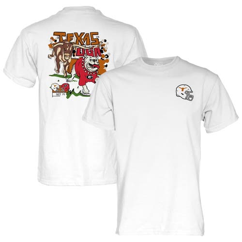 Blue 84 Unisex  White Texas Longhorns Vs. Georgia Bulldogs 2024 Matchup T-shirt