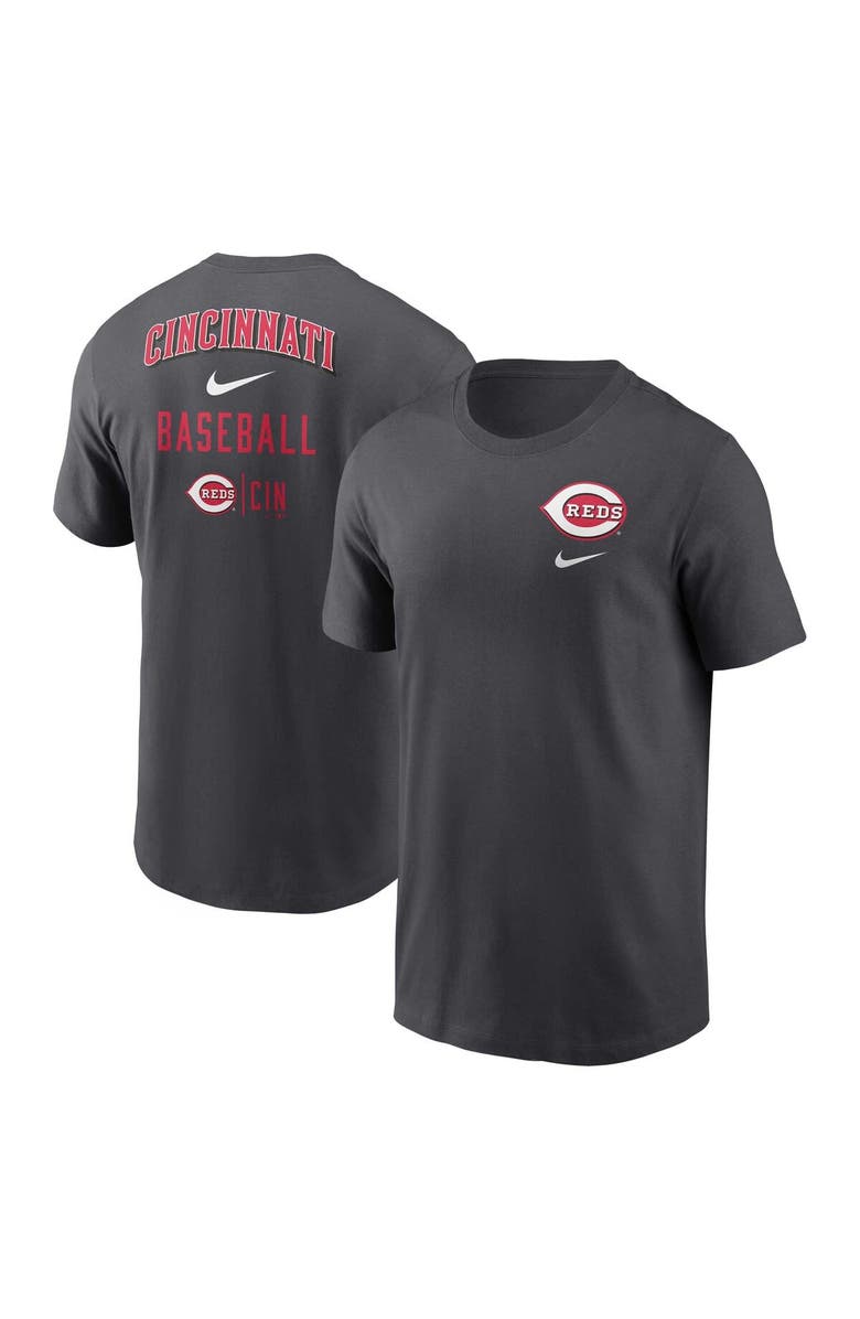 Nike Men's Nike Charcoal Cincinnati Reds Logo Sketch Bar T-Shirt, Main, color, 