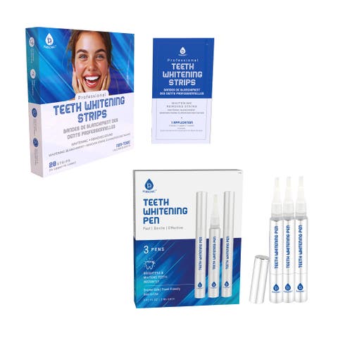 Teeth Whitening Essentials Bundle - Whitening Pens + Professional Whitening Strips