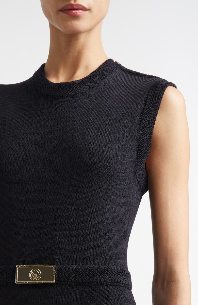 ST. JOHN Legacy Crepe Sleeveless Wool Blend Sweater Dress, Alternate, color, Black
