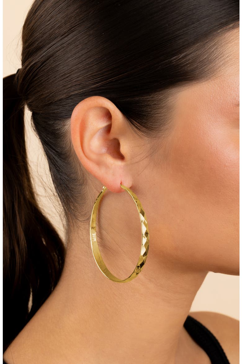 Fatima Textured Hoop Earrings, Alternate, color, GOLD