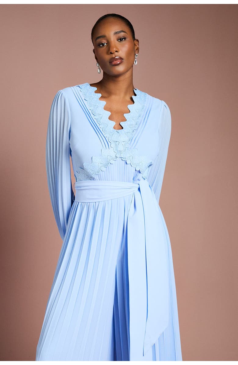 Coast Pleated Leg Tie Waist Jumpsuit, Alternate, color, Cornflower Blue