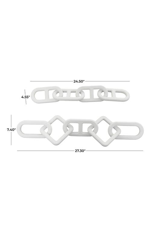 Uma Set Of 2 Wooden Chain Link Sculptures In White